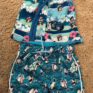 Boys Tropical Surf Swim Set - Blue with Pink Accents